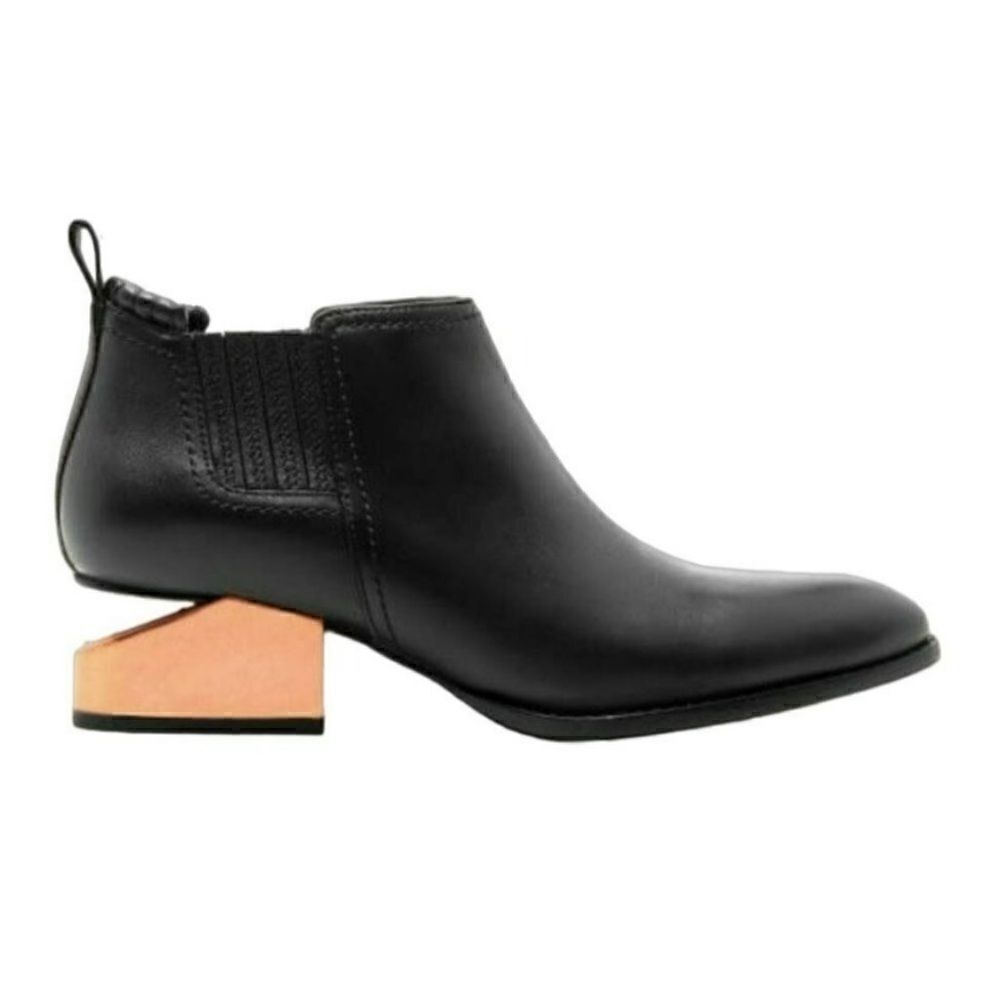 Alexander Wang Leather Black Ankle Boots Size 7.5